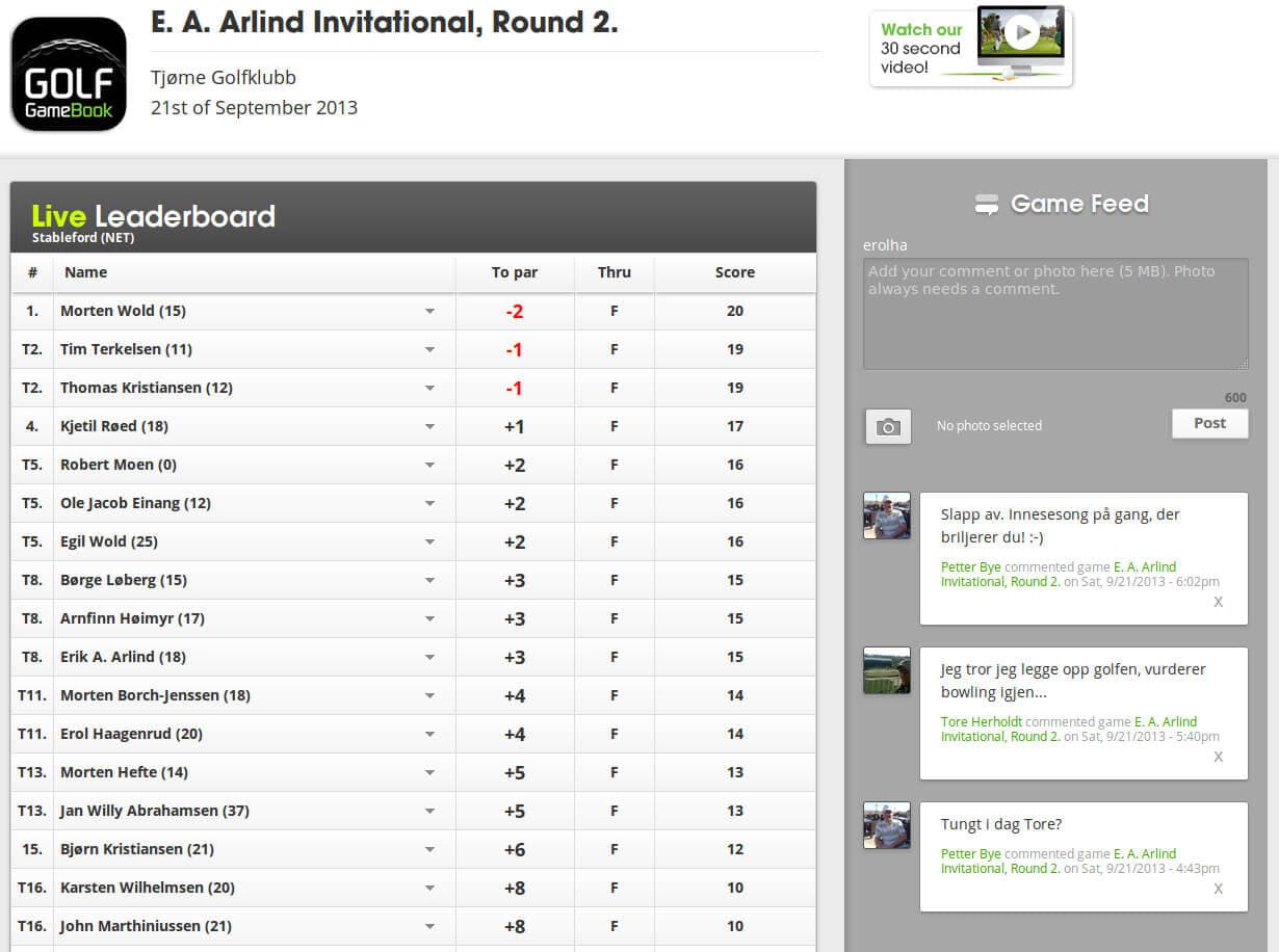 Livescore -Golf GameBook vs Scrolf?