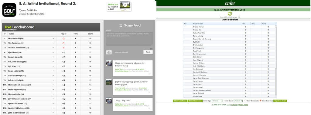 Livescore -Golf GameBook vs Scrolf?